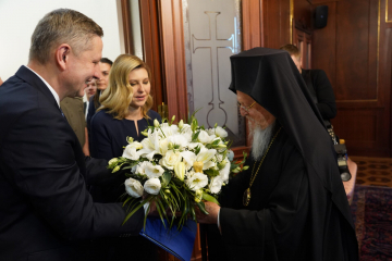 Olena Zelenska Ekumeenisessa patriarkaatissa 2 lokakuuta 2022 