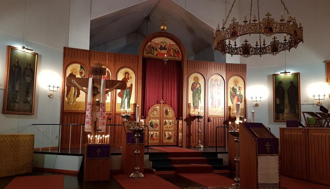 Rautalammin ortodoksien kirkko sisältä ennen remonttia 