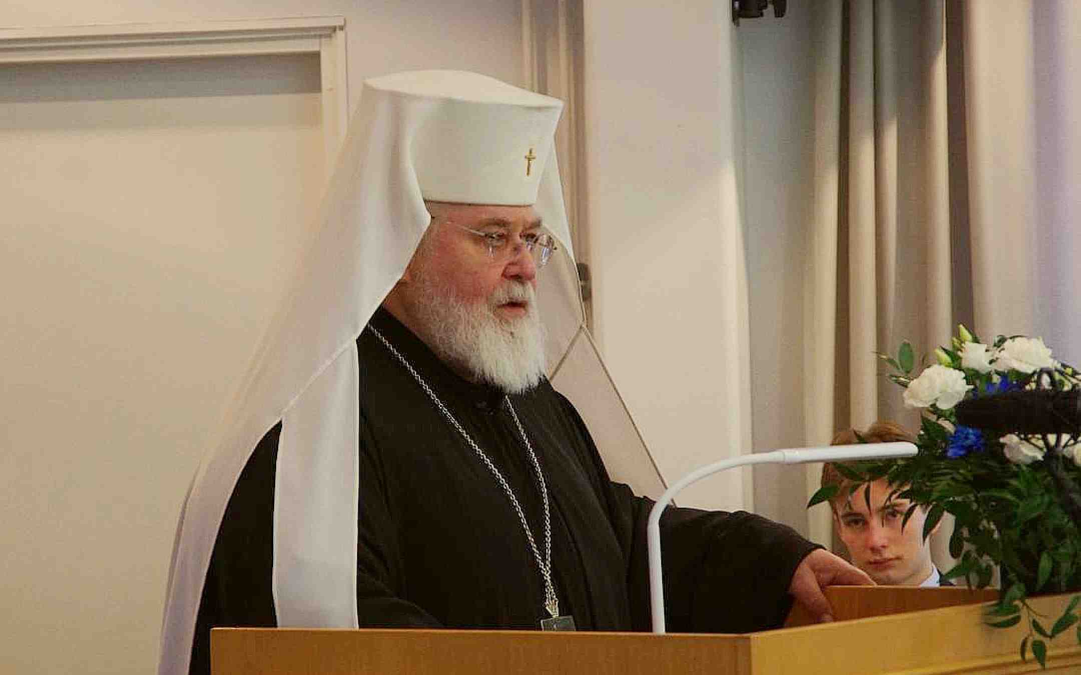 Arkkipiispa Leo puhuu kirkolliskokouksessa 2023 
