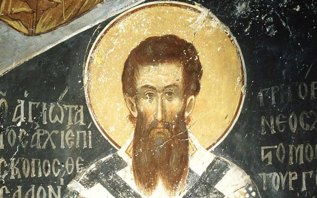 Pyhä Gregorios Palamas ikonissa kuvattuna