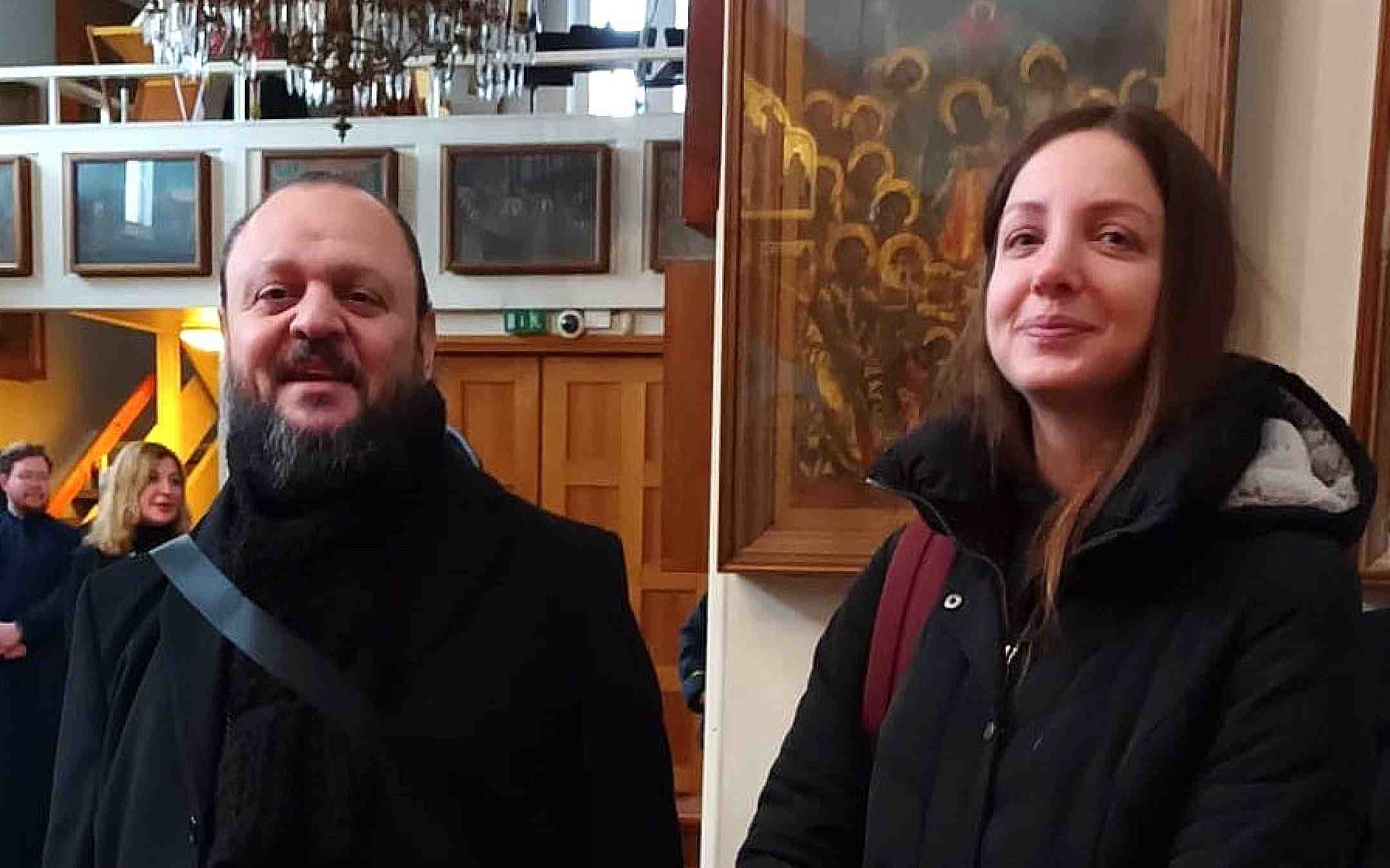 Arkkimandriitta Meletius ja Sara Savva Valamon luostarin kirkossa 2023