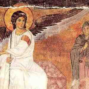 Mirhantuojat ja enkeli Kristuksen haudalla pääsiäisenä -fresko