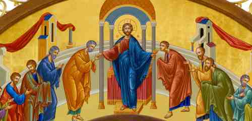 Jeesus jakaa ehtoollista ikoni, Pyhän Elian kirkko Slovakia