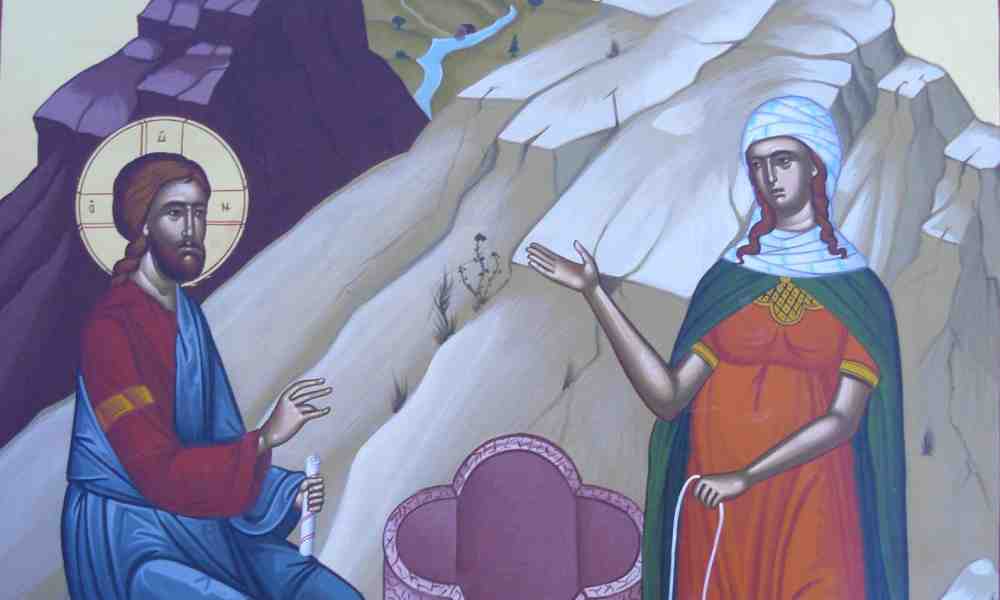 Jeesus ja samarialainen nainen lähteellä -ikoni