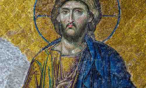 Kristus Kaikkivaltias Pantokrator ikoni mosaiikki