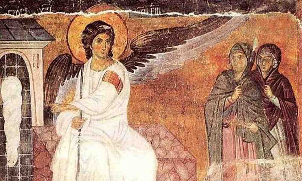 Mirhantuojat ja enkeli Kristuksen haudalla