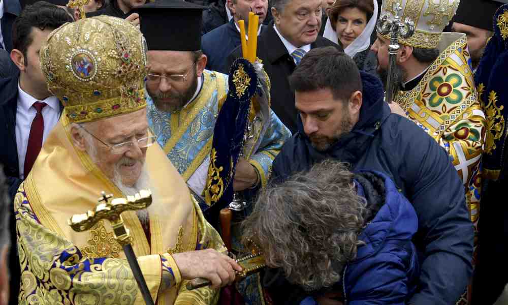 Patriarkka Bartolomeos ja Ukrainan ex-presidentti Porosensko Turkissa 2019