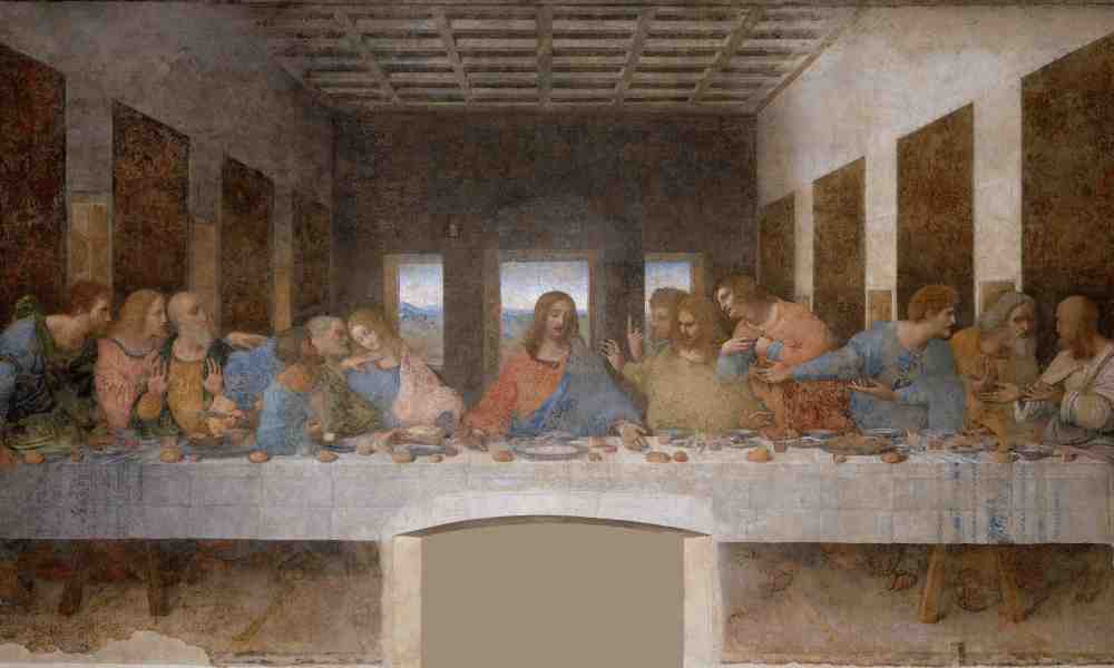 Jeesus asettaa ehtoollisen Leonardo Da Vincin maalauksessa