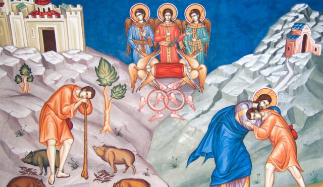 Tuhlaajapojan kotiinpaluu kuvattuna ortodoksiseen ikoniin