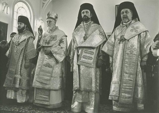 Piispa Leon piispaksi vihkiminen Kuopiossa pyhän Nikolaoksen katedraalissa ortodoksisuuden sunnuntaina 25. helmikuuta 1979.