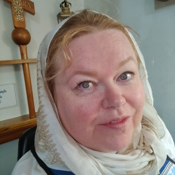 Terhi Saarenoja kirkkomummona Valamon luostarissa