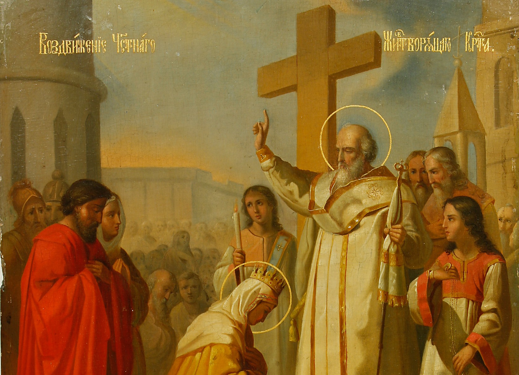 Kirkkomme aarteita: Kaunis ikoni kuvaa Kristuksen ristin löytymiseen liittyviä tapahtumia