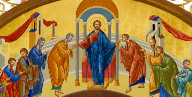 Jeesus jakaa ehtoollista ikoni, Pyhän Elian kirkko Slovakia