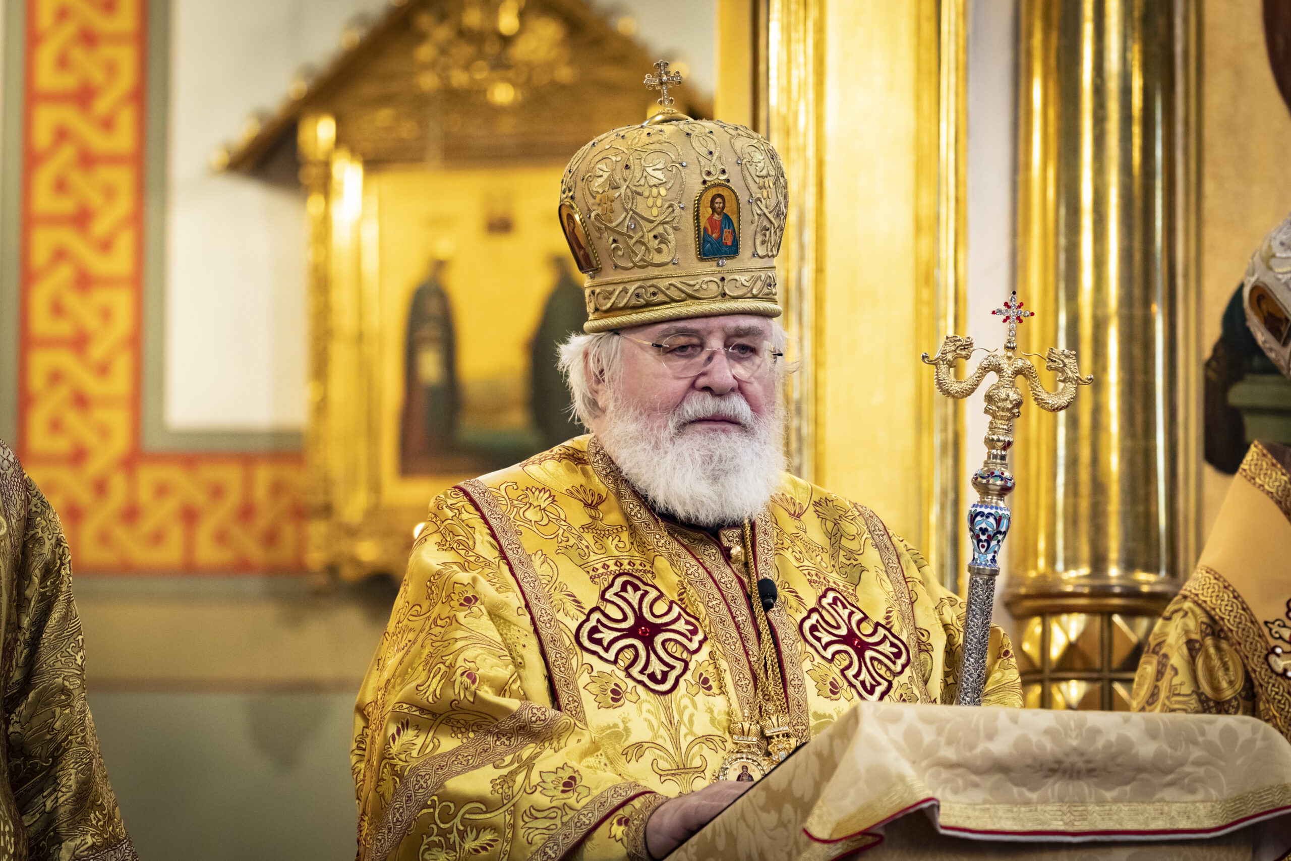 Arkkipiispa Leo piispa Sergein piispaksi vihkimisessä Uspenskissa tammikuussa 2022