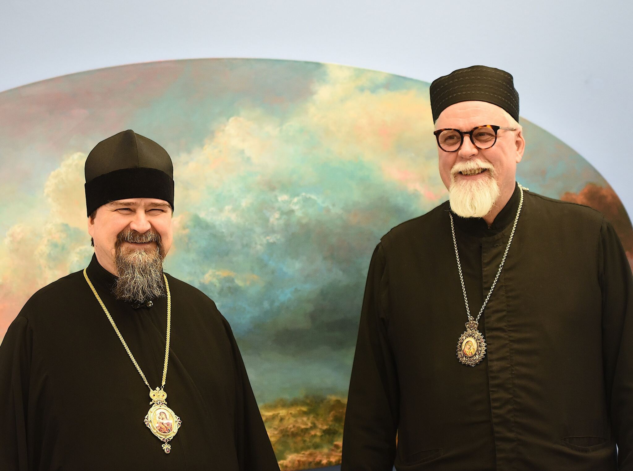 Piispa Sergei ja mp Elia kirkolliskokous 2024 Valamo yhteiskuva