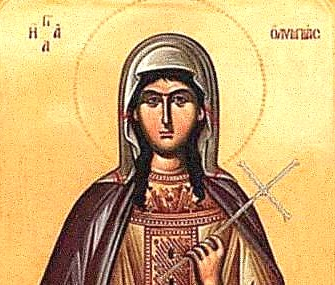 Pyhä Olympias diakonissa ikonissa