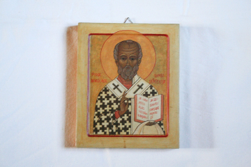 Särestöniemen seinällä ollut pyh&auml; Nikolaos Ihmeidentekij&auml; -ikoni.