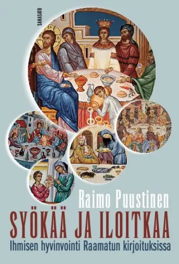 Syökää ja iloitkaa -kirjan kansi.