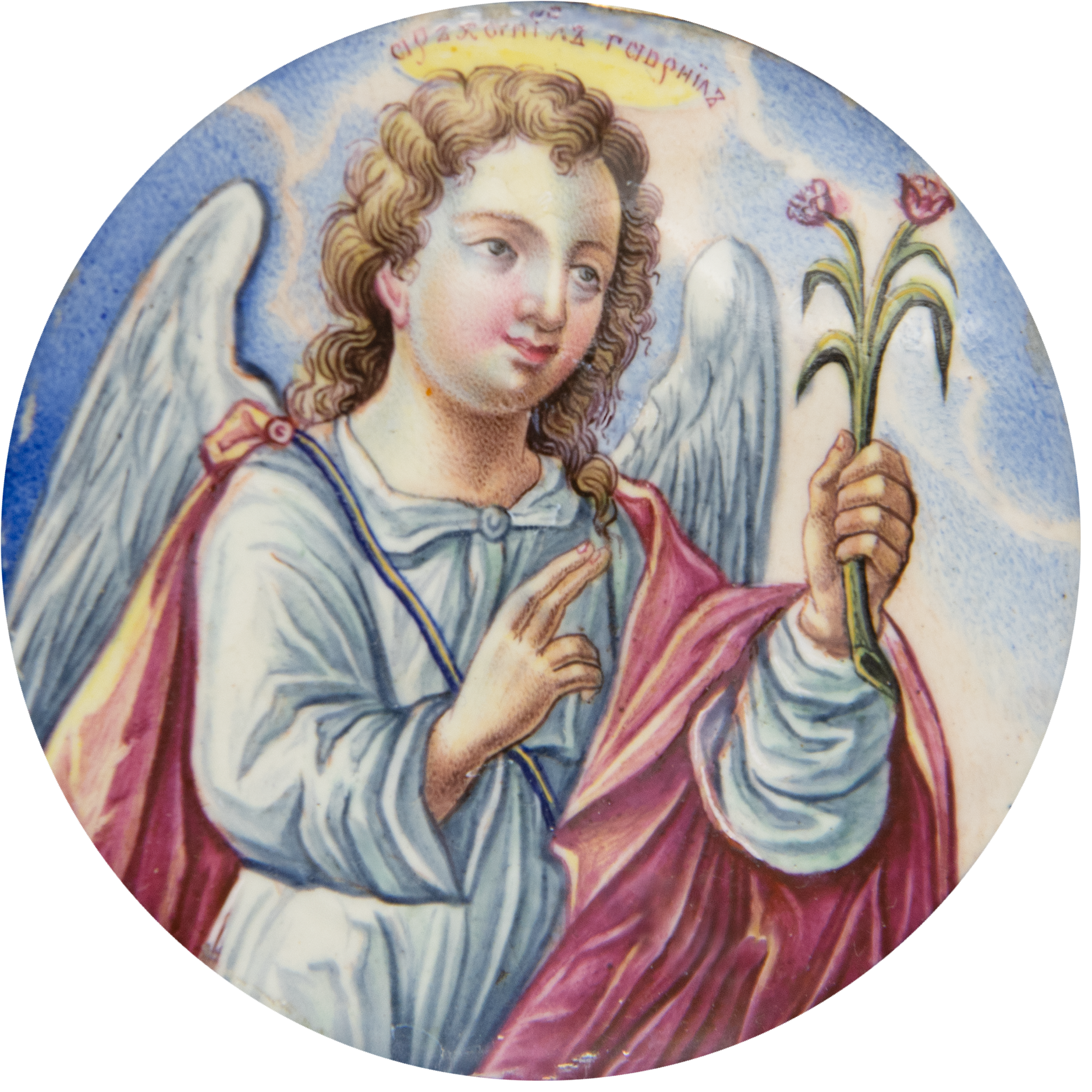 Arkkienkeli Gabriel alttarievankeliumin kannessa