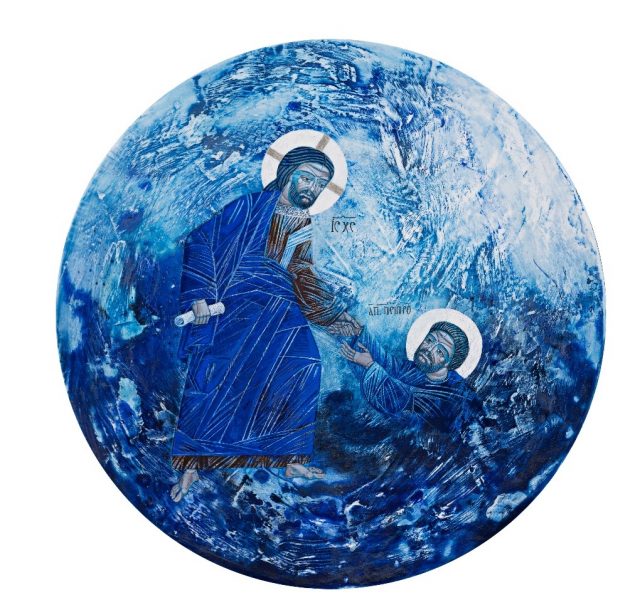 Ukrainalaisen taiteilijan Ulyana Tomkevychin teos Herra pelasta minut